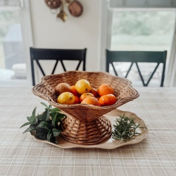 Woven Bowl Wavy Rim with Pedestal Base Basket - Threshold Studio McGee - Target - Picture 5 of 9